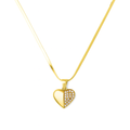 Half Pavé Heart 18k Gold Pendant