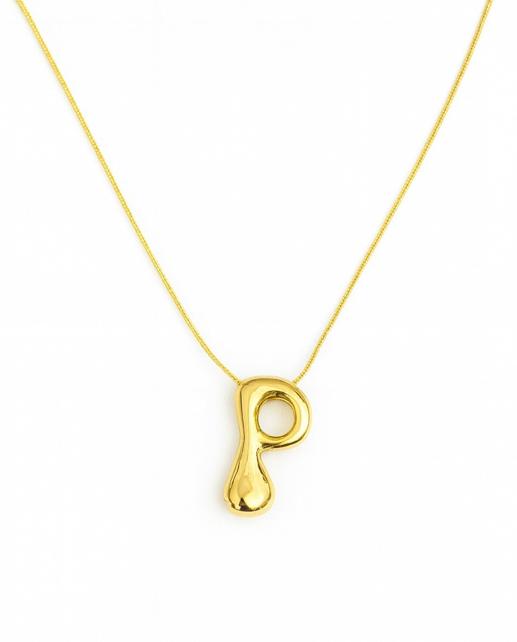 Gold P Pendant Necklace