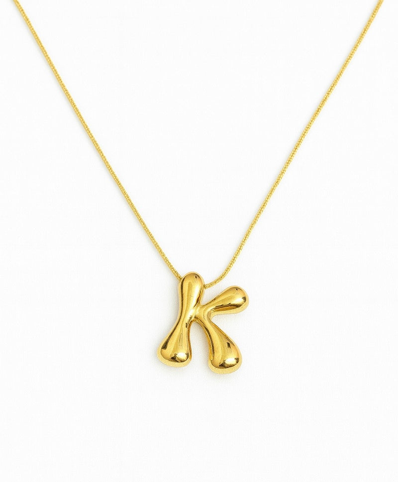 Gold K Pendant Necklace