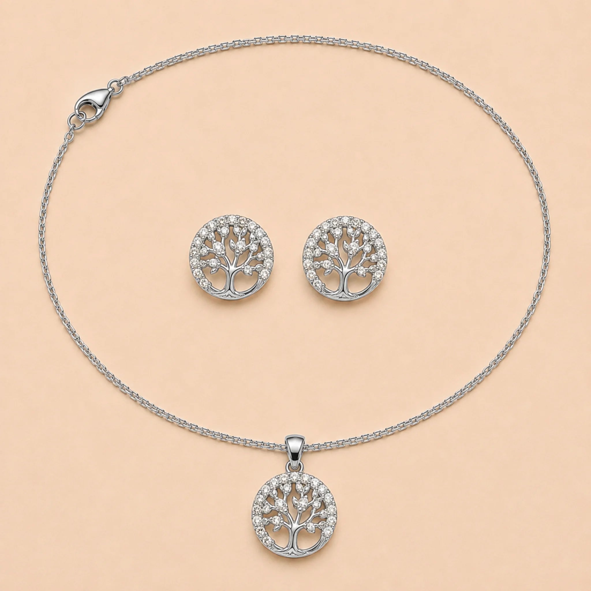 Eternal Tree Pendant & Studs Set