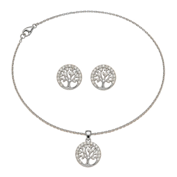 Eternal Tree Pendant & Studs Set