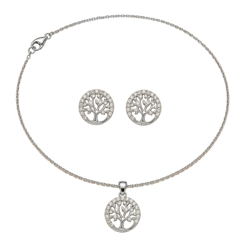 Eternal Tree Pendant & Studs Set