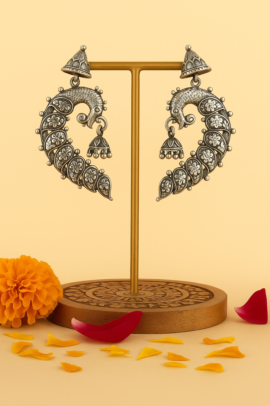 Majestic Peacock Jhumka Danglers
