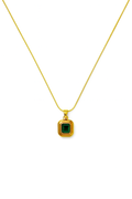 Emerald Square Solitaire Pendant