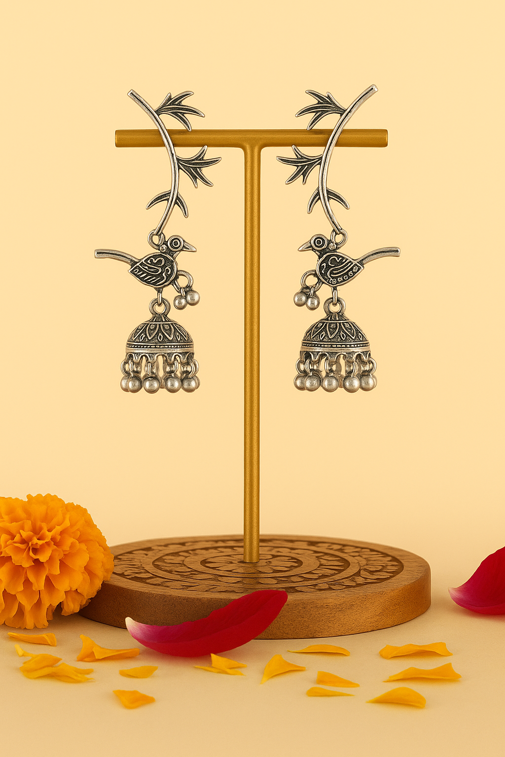 Bamboo Bird Drop Earrings