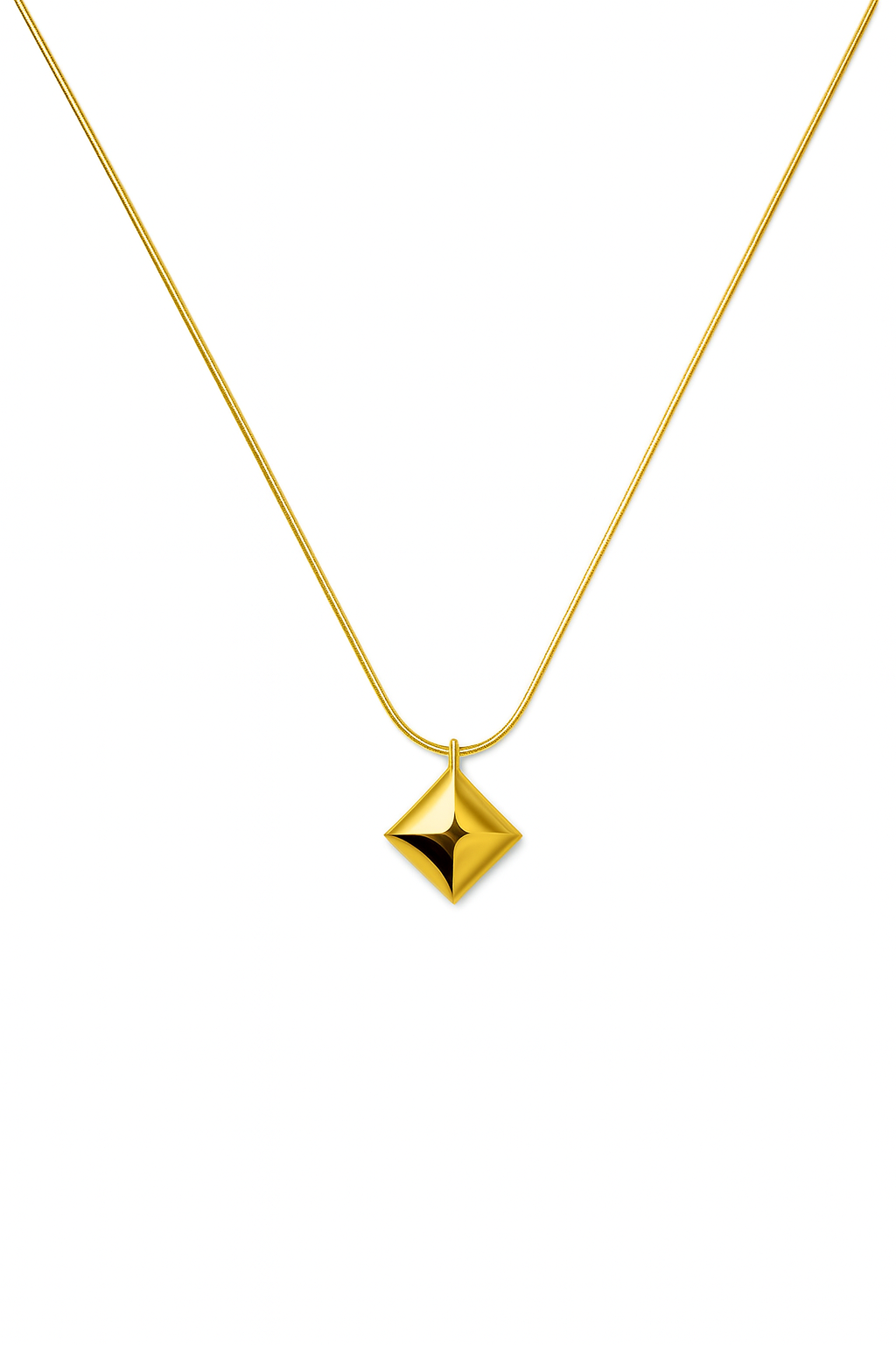 Pyramid Stud 18k Gold Pendant