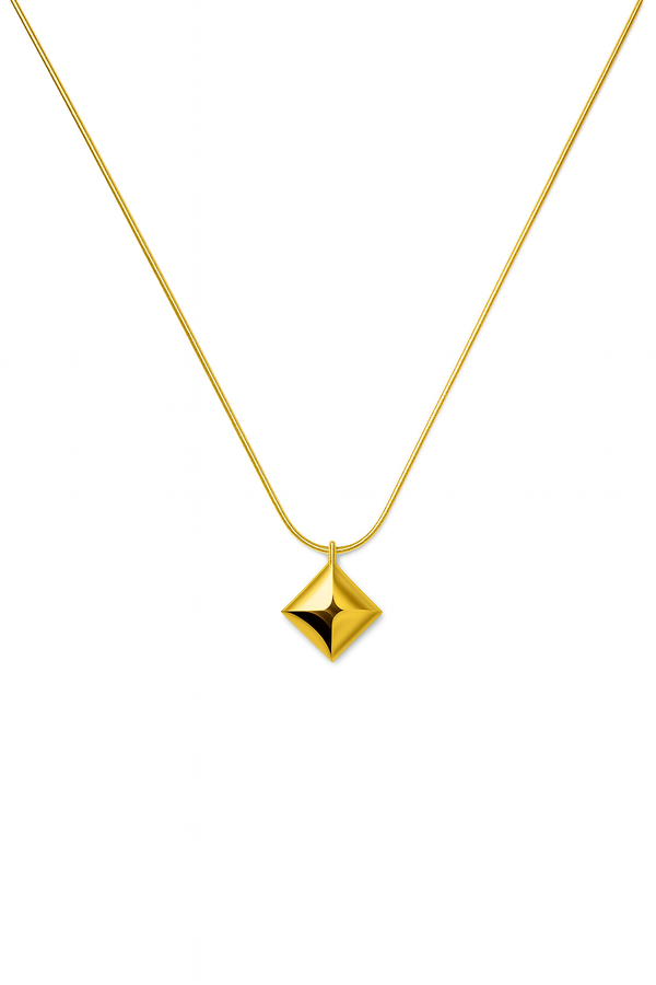 Pyramid Stud 18k Gold Pendant
