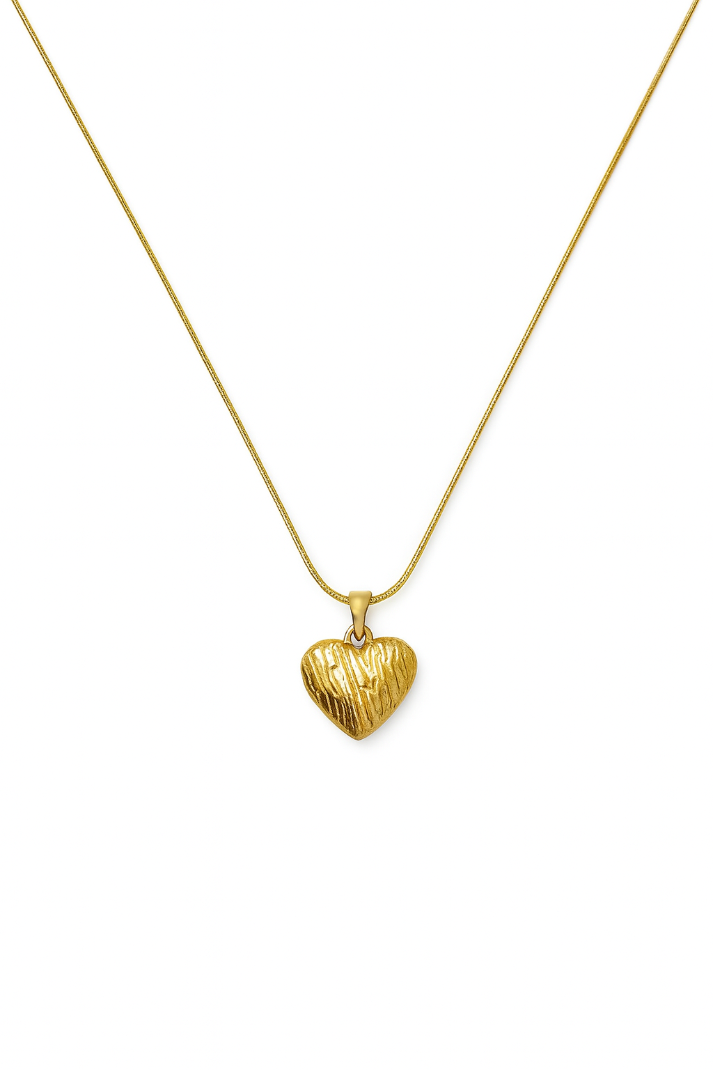 Textured Heart 18k Gold Pendant