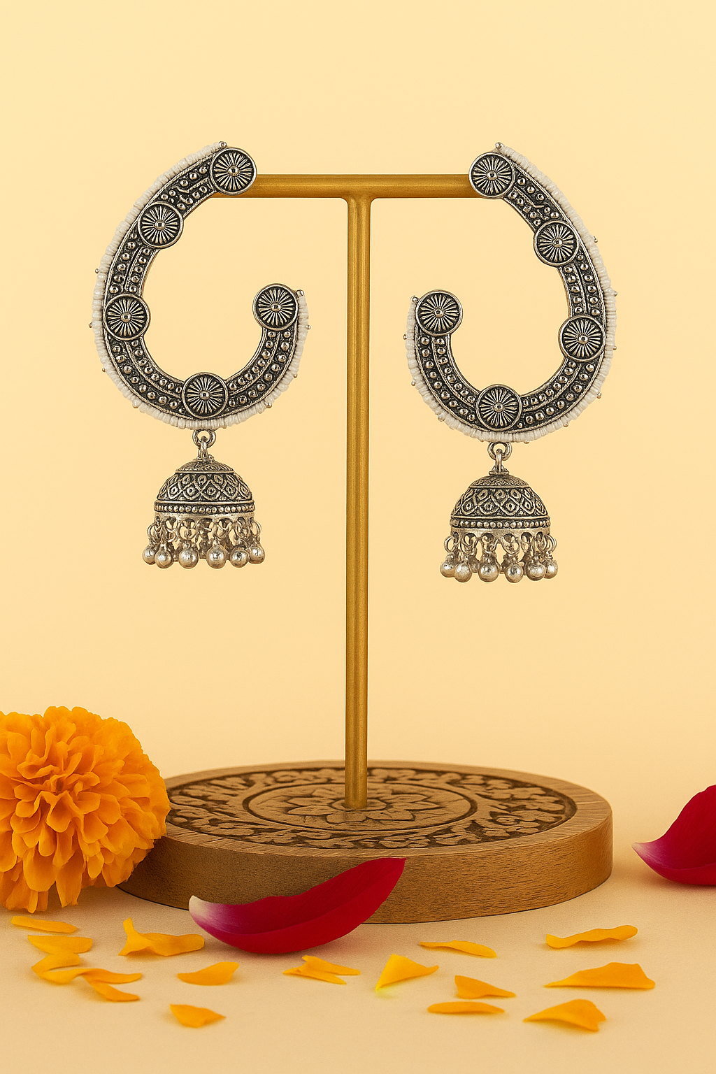 Heritage Crescent Jhumka Earrings