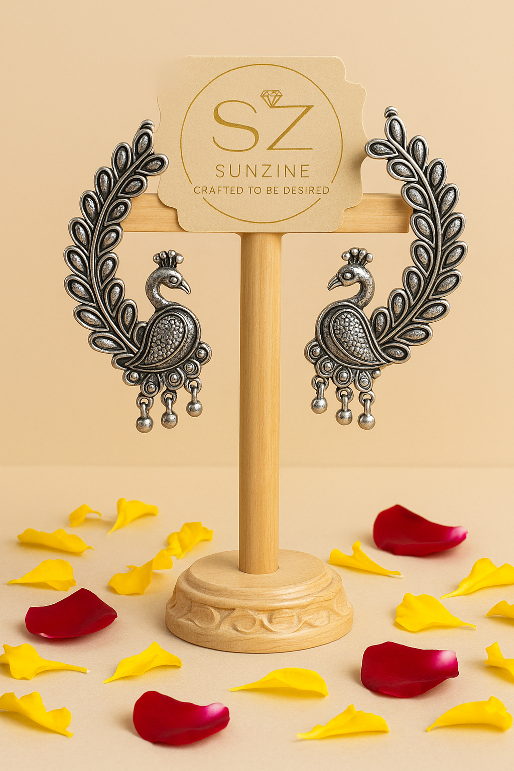 Regal Peacock Statement Studs