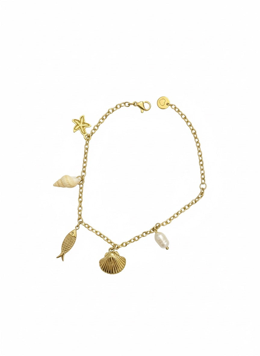 Gold Sea Charm Bracelet
