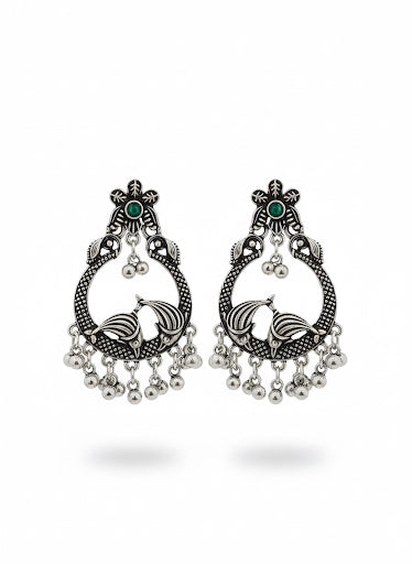 Twin Peacock Jhumka Earrings