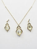 Teardrop Filigree Pendant Set – Crystal