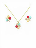 Multicolor Pearl Bubble Pendant Set
