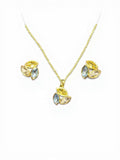 Leaf Trio Pendant Set – Yellow • Sky Blue • Champagne