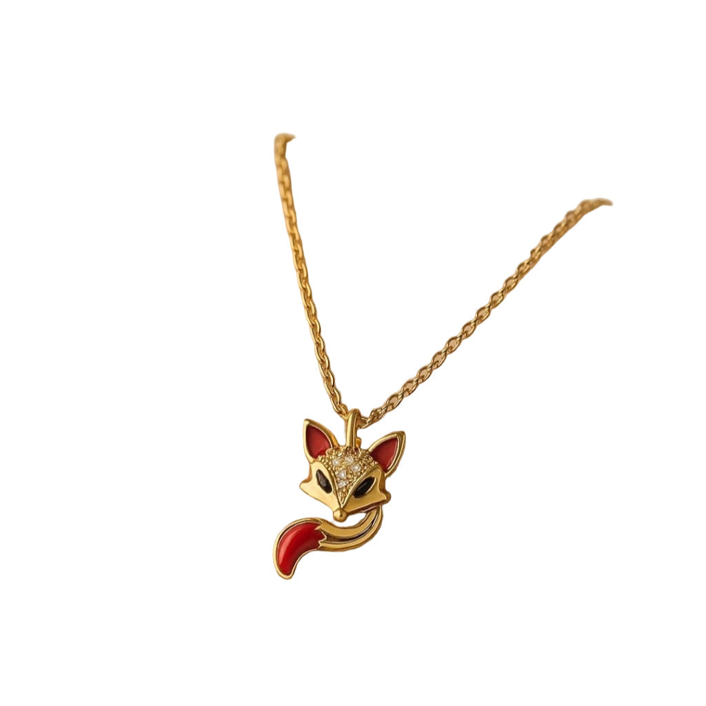 Golden Fox Pendant Necklace