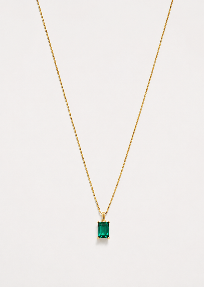 Emerald Solitaire Pendant
